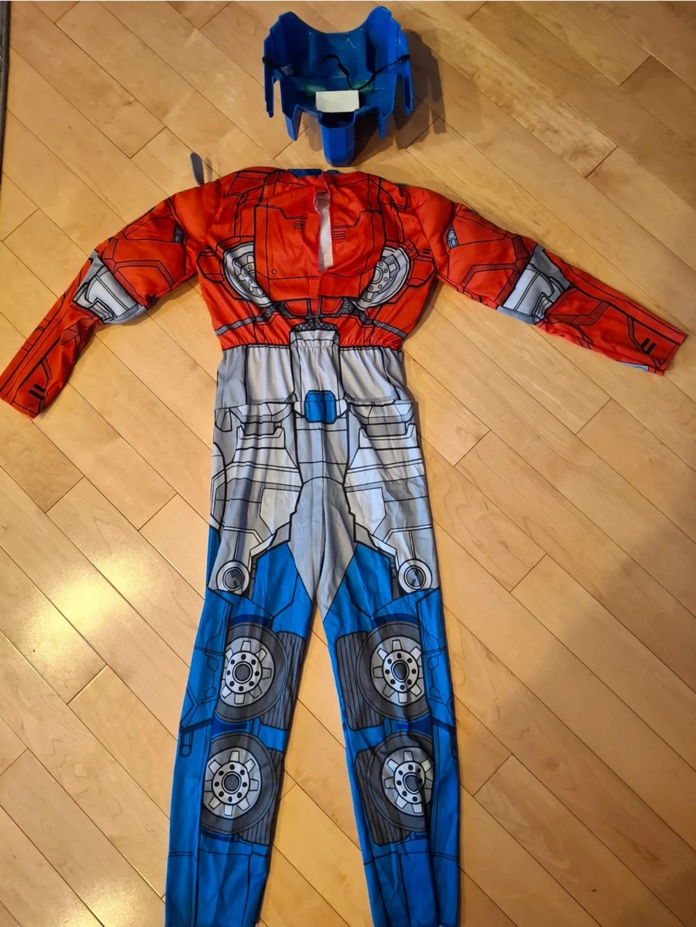 Transformers Optimus Prime Muscle Costume Jumpsuit Mask Halloween Boys M 7-8